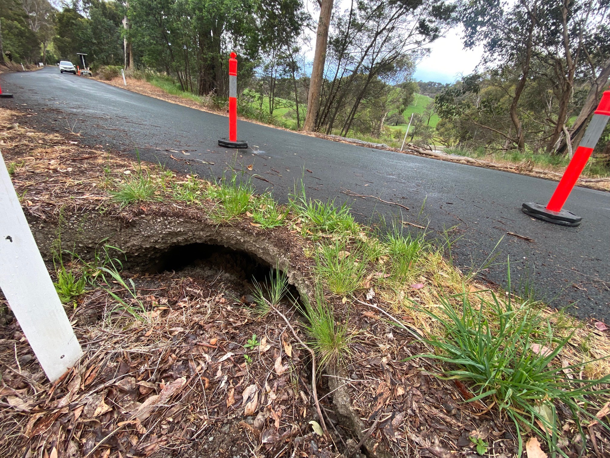 Harry's Creek Road sinkhole repairs complete - Strathbogie Shire